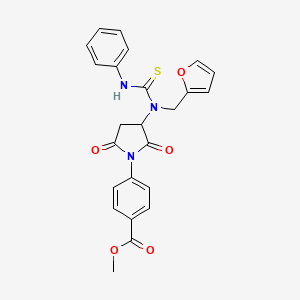 molecular formula C24H21N3O5S B5147095 Methyl 4-[3-[furan-2-ylmethyl(phenylcarbamothioyl)amino]-2,5-dioxopyrrolidin-1-yl]benzoate 