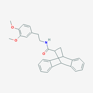 molecular formula C27H27NO3 B5147099 N-[2-(3,4-dimethoxyphenyl)ethyl]tetracyclo[6.6.2.02,7.09,14]hexadeca-2,4,6,9,11,13-hexaene-15-carboxamide 