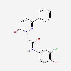 molecular formula C18H13ClFN3O2 B5147112 N-(3-chloro-4-fluorophenyl)-2-(6-oxo-3-phenylpyridazin-1(6H)-yl)acetamide 
