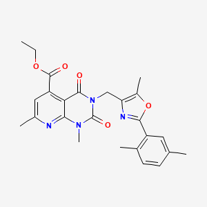 molecular formula C25H26N4O5 B5147276 ETHYL 3-{[2-(2,5-DIMETHYLPHENYL)-5-METHYL-1,3-OXAZOL-4-YL]METHYL}-1,7-DIMETHYL-2,4-DIOXO-1H,2H,3H,4H-PYRIDO[2,3-D]PYRIMIDINE-5-CARBOXYLATE 