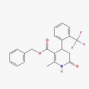 molecular formula C21H18F3NO3 B5147357 Benzyl 2-methyl-6-oxo-4-[2-(trifluoromethyl)phenyl]-1,4,5,6-tetrahydropyridine-3-carboxylate 