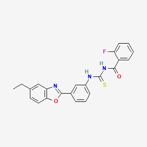 molecular formula C23H18FN3O2S B5147457 N-{[3-(5-ethyl-1,3-benzoxazol-2-yl)phenyl]carbamothioyl}-2-fluorobenzamide 