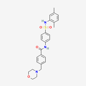 molecular formula C26H29N3O4S B5147497 N-[4-[(2,5-dimethylphenyl)sulfamoyl]phenyl]-4-(morpholin-4-ylmethyl)benzamide 