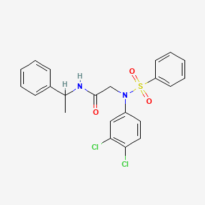molecular formula C22H20Cl2N2O3S B5147659 N~2~-(3,4-dichlorophenyl)-N~1~-(1-phenylethyl)-N~2~-(phenylsulfonyl)glycinamide 