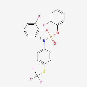 molecular formula C19H13F5NO3PS B5147720 N-bis(2-fluorophenoxy)phosphoryl-4-(trifluoromethylsulfanyl)aniline 