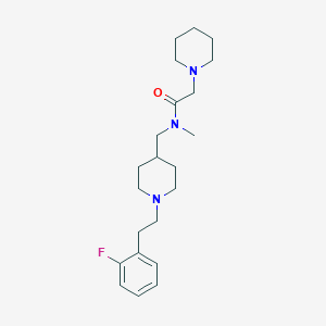 molecular formula C22H34FN3O B5147914 N-[[1-[2-(2-fluorophenyl)ethyl]piperidin-4-yl]methyl]-N-methyl-2-piperidin-1-ylacetamide 