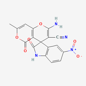 molecular formula C17H10N4O6 B5148229 2'-AMINO-7'-METHYL-5-NITRO-2,5'-DIOXO-1,2-DIHYDRO-5'H-SPIRO[INDOLE-3,4'-PYRANO[3,2-C]PYRAN]-3'-CARBONITRILE 
