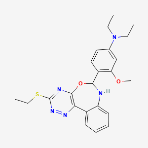molecular formula C23H27N5O2S B5148287 N,N-Diethyl-N-{4-[3-(ethylsulfanyl)-6,7-dihydro[1,2,4]triazino[5,6-D][3,1]benzoxazepin-6-YL]-3-methoxyphenyl}amine 