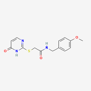 molecular formula C14H15N3O3S B5148288 N-[(4-methoxyphenyl)methyl]-2-[(6-oxo-1H-pyrimidin-2-yl)sulfanyl]acetamide 