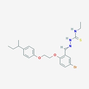 molecular formula C22H28BrN3O2S B5148444 1-[[5-Bromo-2-[2-(4-butan-2-ylphenoxy)ethoxy]phenyl]methylideneamino]-3-ethylthiourea 