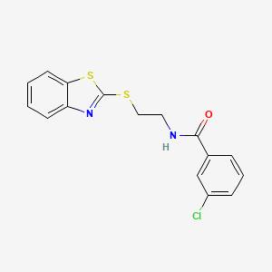 molecular formula C16H13ClN2OS2 B5148542 N-[2-(1,3-benzothiazol-2-ylsulfanyl)ethyl]-3-chlorobenzamide 