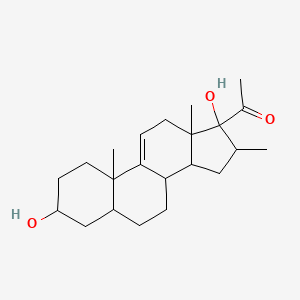 molecular formula C22H34O3 B5148550 1-(3,17-Dihydroxy-10,13,16-trimethyl-1,2,3,4,5,6,7,8,12,14,15,16-dodecahydrocyclopenta[a]phenanthren-17-yl)ethanone 