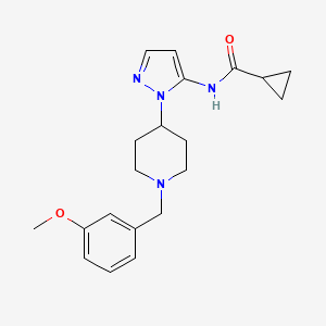 molecular formula C20H26N4O2 B5148661 N-[2-[1-[(3-methoxyphenyl)methyl]piperidin-4-yl]pyrazol-3-yl]cyclopropanecarboxamide 