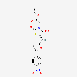 molecular formula C18H14N2O7S B5148675 ethyl [(5Z)-5-{[5-(4-nitrophenyl)furan-2-yl]methylidene}-2,4-dioxo-1,3-thiazolidin-3-yl]acetate 