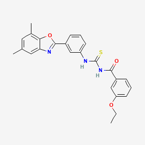 molecular formula C25H23N3O3S B5148731 N-{[3-(5,7-dimethyl-1,3-benzoxazol-2-yl)phenyl]carbamothioyl}-3-ethoxybenzamide 