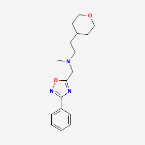 molecular formula C17H23N3O2 B5148805 N-methyl-2-(oxan-4-yl)-N-[(3-phenyl-1,2,4-oxadiazol-5-yl)methyl]ethanamine 