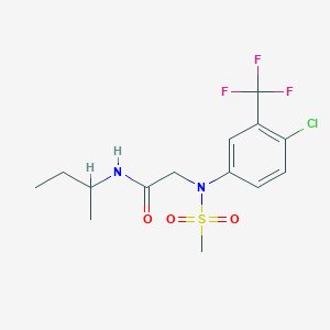 molecular formula C14H18ClF3N2O3S B5148865 N-butan-2-yl-N~2~-[4-chloro-3-(trifluoromethyl)phenyl]-N~2~-(methylsulfonyl)glycinamide 