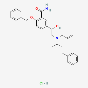 molecular formula C29H35ClN2O3 B5149018 5-[1-Hydroxy-2-[4-phenylbutan-2-yl(prop-2-enyl)amino]ethyl]-2-phenylmethoxybenzamide;hydrochloride 