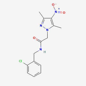 molecular formula C14H15ClN4O3 B5149099 N-(2-chlorobenzyl)-2-(3,5-dimethyl-4-nitro-1H-pyrazol-1-yl)acetamide 
