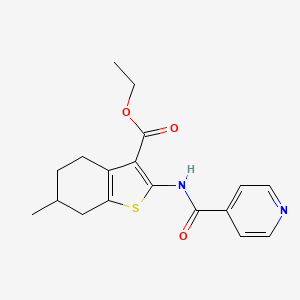 molecular formula C18H20N2O3S B5149150 Ethyl 6-methyl-2-[(pyridin-4-ylcarbonyl)amino]-4,5,6,7-tetrahydro-1-benzothiophene-3-carboxylate CAS No. 6115-54-4