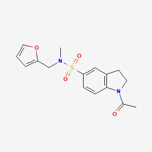 molecular formula C16H18N2O4S B5149167 1-acetyl-N-[(furan-2-yl)methyl]-N-methyl-2,3-dihydro-1H-indole-5-sulfonamide 
