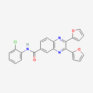 molecular formula C23H14ClN3O3 B5149269 N-(2-chlorophenyl)-2,3-bis(furan-2-yl)quinoxaline-6-carboxamide 