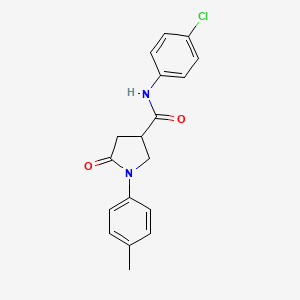 molecular formula C18H17ClN2O2 B5149357 N-(4-chlorophenyl)-1-(4-methylphenyl)-5-oxopyrrolidine-3-carboxamide 