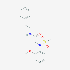 molecular formula C18H22N2O4S B5149362 2-[N-(2-METHOXYPHENYL)METHANESULFONAMIDO]-N-(2-PHENYLETHYL)ACETAMIDE 