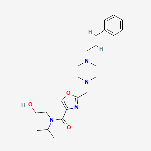 molecular formula C23H32N4O3 B5149363 N-(2-hydroxyethyl)-N-isopropyl-2-({4-[(2E)-3-phenyl-2-propen-1-yl]-1-piperazinyl}methyl)-1,3-oxazole-4-carboxamide 