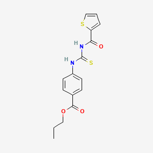 molecular formula C16H16N2O3S2 B5149364 Propyl 4-{[(thiophen-2-ylcarbonyl)carbamothioyl]amino}benzoate 
