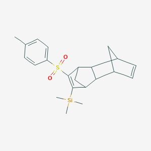 molecular formula C22H28O2SSi B514937 Trimethyl-[5-(4-methylphenyl)sulfonyl-4-tetracyclo[6.2.1.13,6.02,7]dodeca-4,9-dienyl]silane 
