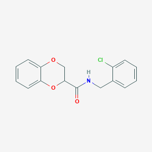 molecular formula C16H14ClNO3 B5149385 N-[(2-chlorophenyl)methyl]-2,3-dihydro-1,4-benzodioxine-3-carboxamide 