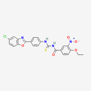 molecular formula C23H17ClN4O5S B5149449 N-{[4-(5-chloro-1,3-benzoxazol-2-yl)phenyl]carbamothioyl}-4-ethoxy-3-nitrobenzamide 