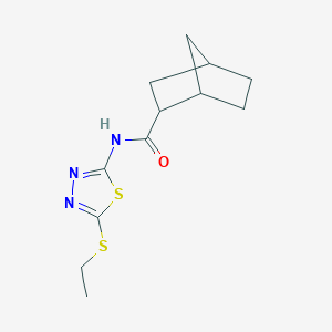 molecular formula C12H17N3OS2 B5149528 N-[5-(ethylsulfanyl)-1,3,4-thiadiazol-2-yl]bicyclo[2.2.1]heptane-2-carboxamide 