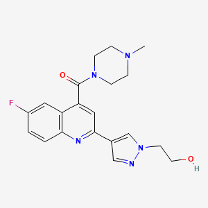 molecular formula C20H22FN5O2 B5149646 2-(4-{6-fluoro-4-[(4-methylpiperazin-1-yl)carbonyl]quinolin-2-yl}-1H-pyrazol-1-yl)ethanol 