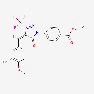 molecular formula C21H16BrF3N2O4 B5149674 ethyl 4-[(4Z)-4-[(3-bromo-4-methoxyphenyl)methylidene]-5-oxo-3-(trifluoromethyl)pyrazol-1-yl]benzoate 
