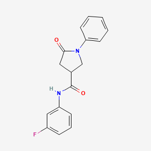 molecular formula C17H15FN2O2 B5149687 N-(3-fluorophenyl)-5-oxo-1-phenylpyrrolidine-3-carboxamide 
