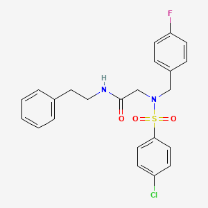 molecular formula C23H22ClFN2O3S B5149886 N~2~-[(4-chlorophenyl)sulfonyl]-N~2~-(4-fluorobenzyl)-N-(2-phenylethyl)glycinamide 