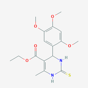 molecular formula C17H22N2O5S B5150104 ethyl 6-methyl-2-sulfanylidene-4-(2,4,5-trimethoxyphenyl)-3,4-dihydro-1H-pyrimidine-5-carboxylate 