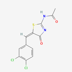 molecular formula C12H8Cl2N2O2S B5150386 N-[(5E)-5-[(3,4-dichlorophenyl)methylidene]-4-oxo-1,3-thiazol-2-yl]acetamide 