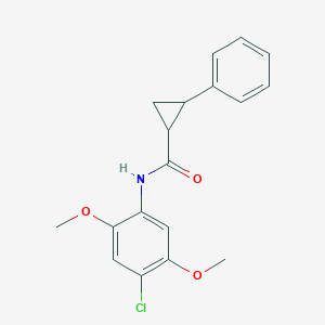 molecular formula C18H18ClNO3 B5150393 N-(4-chloro-2,5-dimethoxyphenyl)-2-phenylcyclopropane-1-carboxamide 