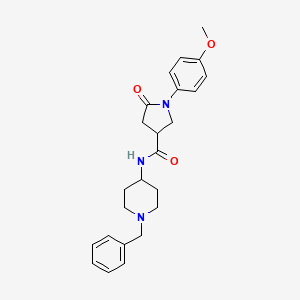 molecular formula C24H29N3O3 B5150398 N-(1-benzylpiperidin-4-yl)-1-(4-methoxyphenyl)-5-oxopyrrolidine-3-carboxamide 