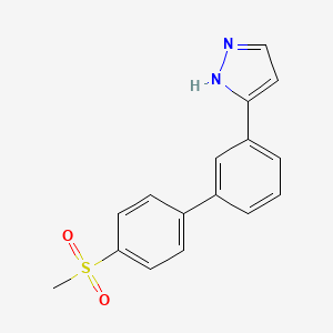 molecular formula C16H14N2O2S B5150429 5-[3-(4-methylsulfonylphenyl)phenyl]-1H-pyrazole 
