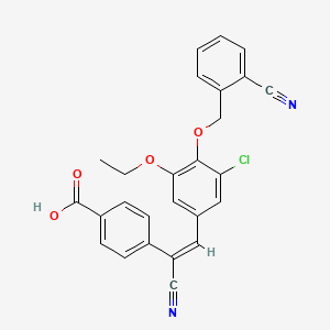 molecular formula C26H19ClN2O4 B5150495 4-[(E)-2-[3-chloro-4-[(2-cyanophenyl)methoxy]-5-ethoxyphenyl]-1-cyanoethenyl]benzoic acid 