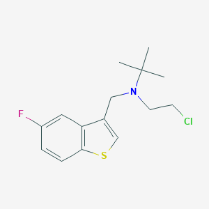 molecular formula C15H19ClFNS B515068 N-(2-chloroethyl)-N-[(5-fluoro-1-benzothien-3-yl)methyl]-2-methyl-2-propanamine 