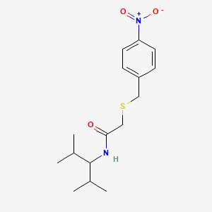 molecular formula C16H24N2O3S B5150740 N-(2,4-Dimethylpentan-3-yl)-2-((4-nitrobenzyl)thio)acetamide 