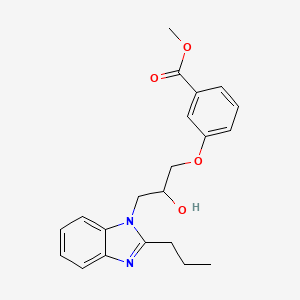 molecular formula C21H24N2O4 B5150747 Methyl 3-[2-hydroxy-3-(2-propylbenzimidazol-1-yl)propoxy]benzoate 