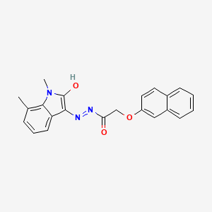 molecular formula C22H19N3O3 B5150879 N'-(1,7-dimethyl-2-oxo-1,2-dihydro-3H-indol-3-ylidene)-2-(2-naphthyloxy)acetohydrazide 