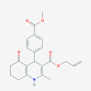 molecular formula C22H23NO5 B5150924 Prop-2-en-1-yl 4-[4-(methoxycarbonyl)phenyl]-2-methyl-5-oxo-1,4,5,6,7,8-hexahydroquinoline-3-carboxylate 