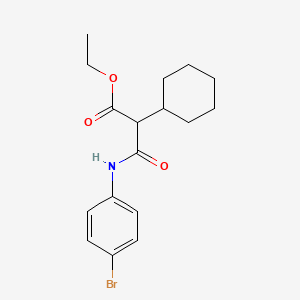 molecular formula C17H22BrNO3 B5150935 Ethyl 2-[(4-bromophenyl)carbamoyl]-2-cyclohexylacetate 